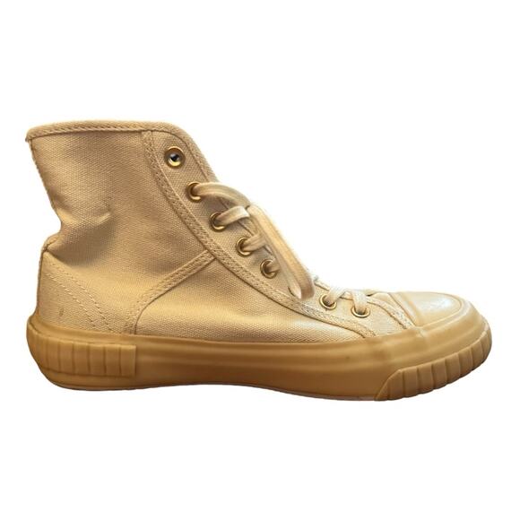 AllSaints Ghost Dana High Top Sneaker Canvas Lace Up Shoes White Cream Size 7 - Picture 8 of 16